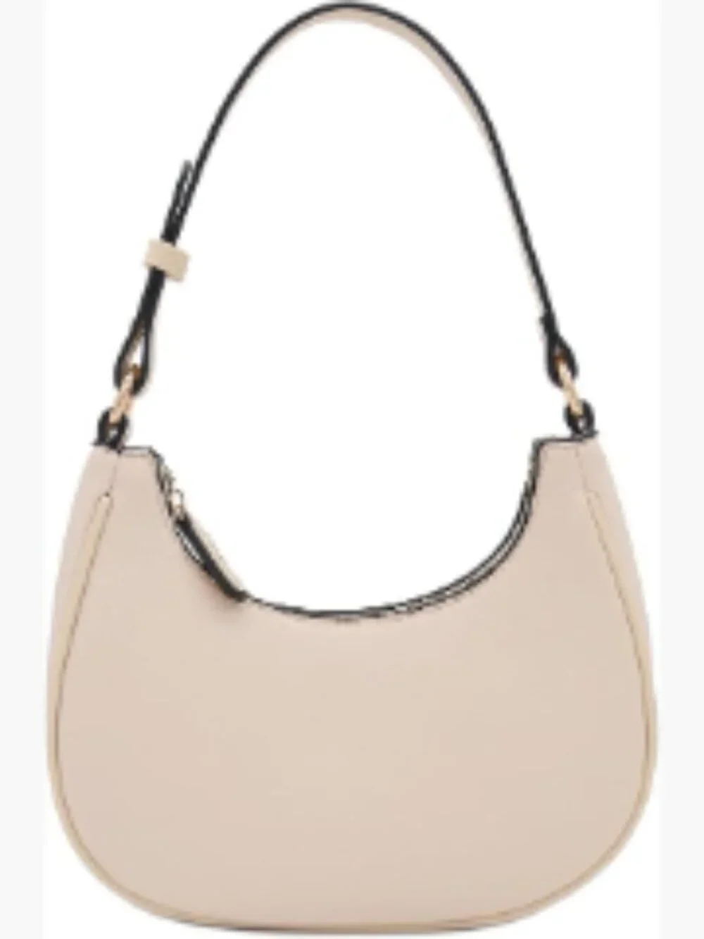 Small Crescent Shoulder Bag Underarm Purse Faux Leather Zipper
